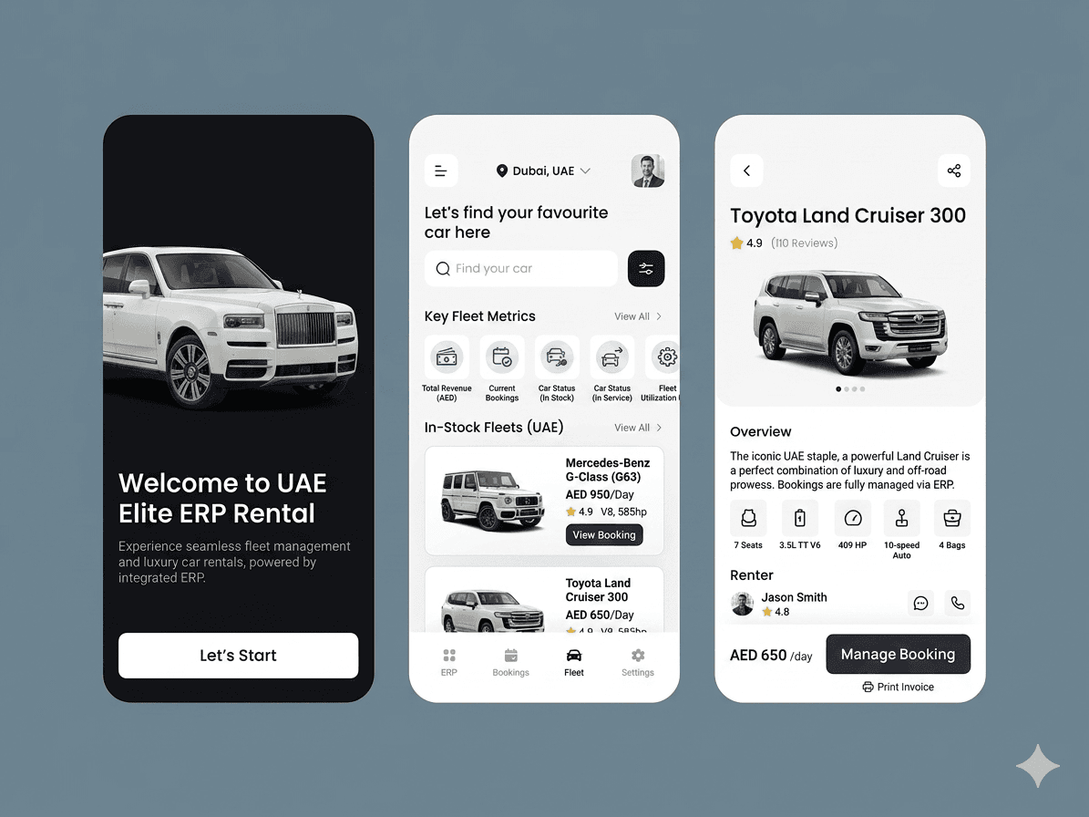 ERP Car Rental, a project built by Tanzeel Naveed Khan