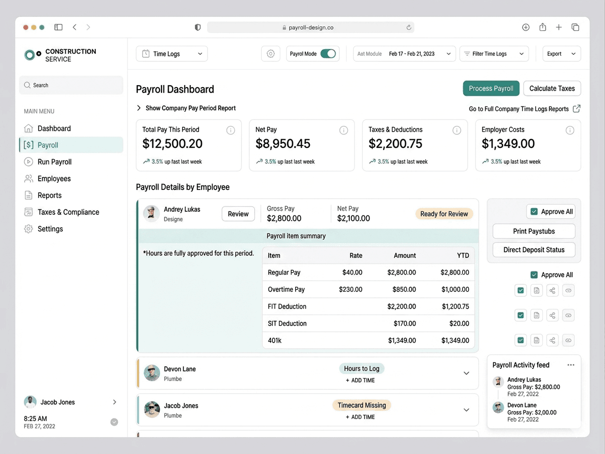 Payroll System, a project built by Tanzeel Naveed Khan