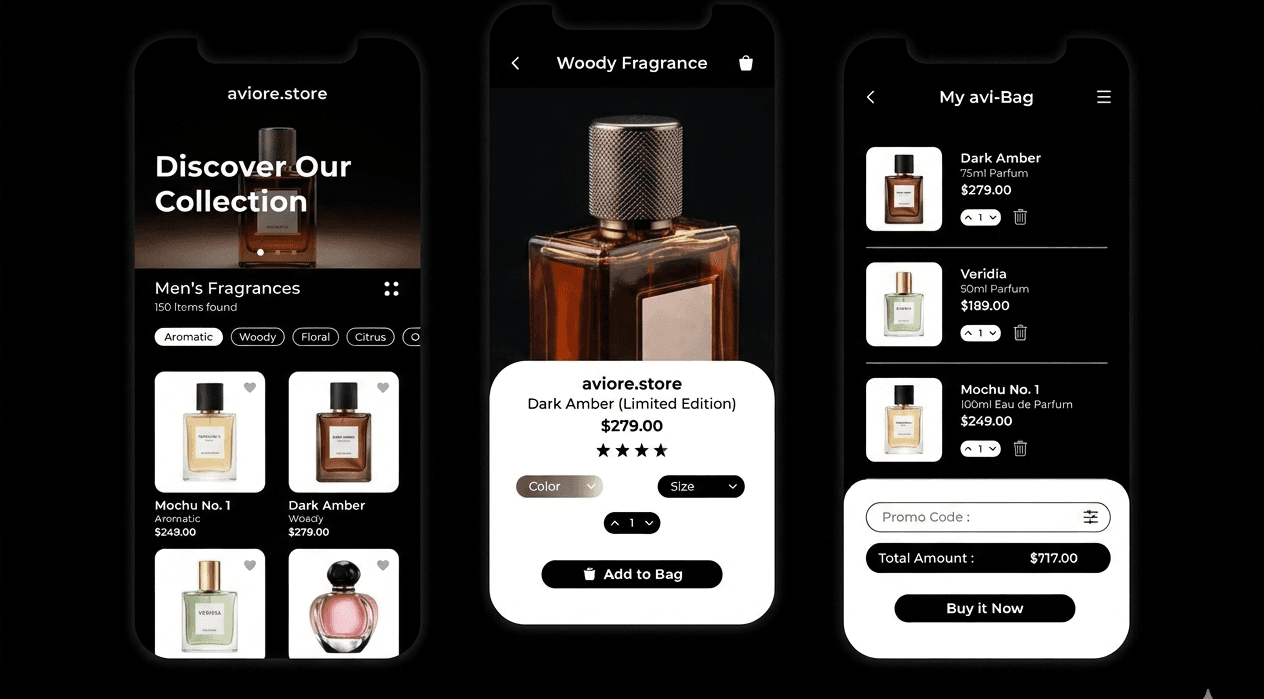 Aviore E-Commerce project screenshot